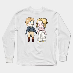 Kawaii Chibi Emma and Mr Knightley Drawing Long Sleeve T-Shirt